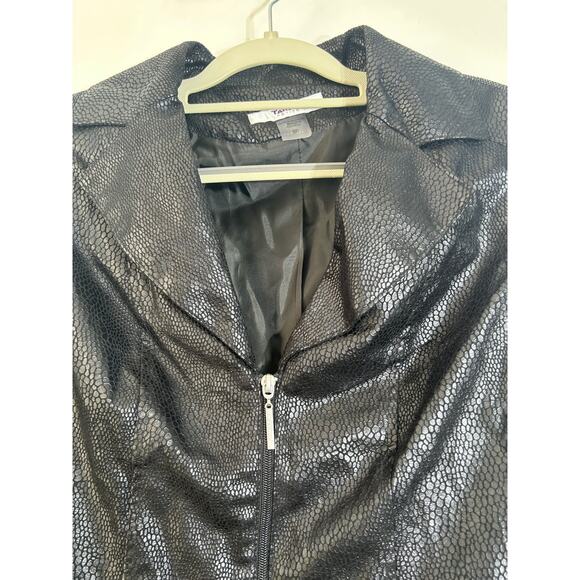 Tanjay Jacket Size 8P Black Velvet Burnout Snake Print Whimsigoth Stevie Nicks - Picture 2 of 9
